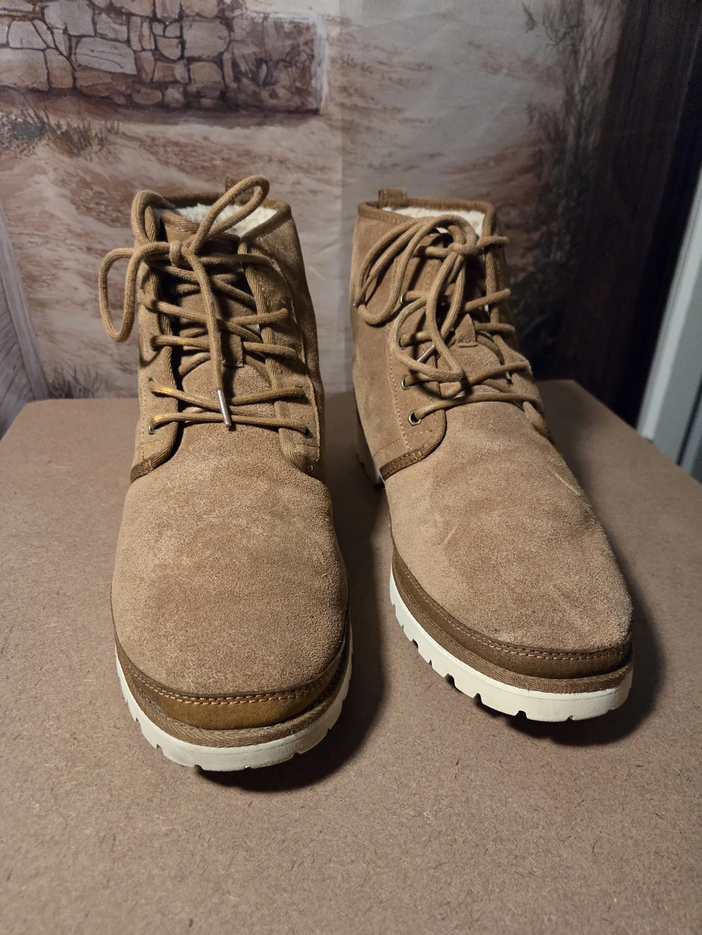 Men's Warm Lined Winter Boots in Tan